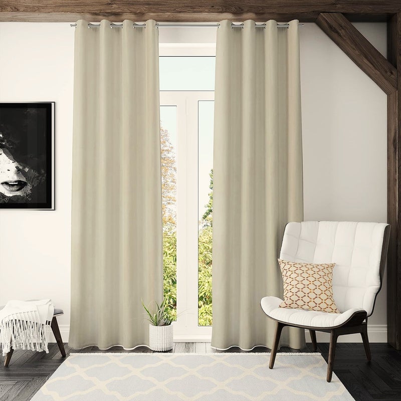 Ambrosia ستائر رومينا المخملية كريمي – 140 × 240 سم - Image 1